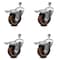 Service Caster 4 Inch High Temp Glass Filled Nylon 3/8 Inch Stem Caster Set Total Lock Brake SCC-TSTTL20S414-GFNSHT-381615-4 - alternate 1
